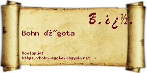 Bohn Ágota névjegykártya